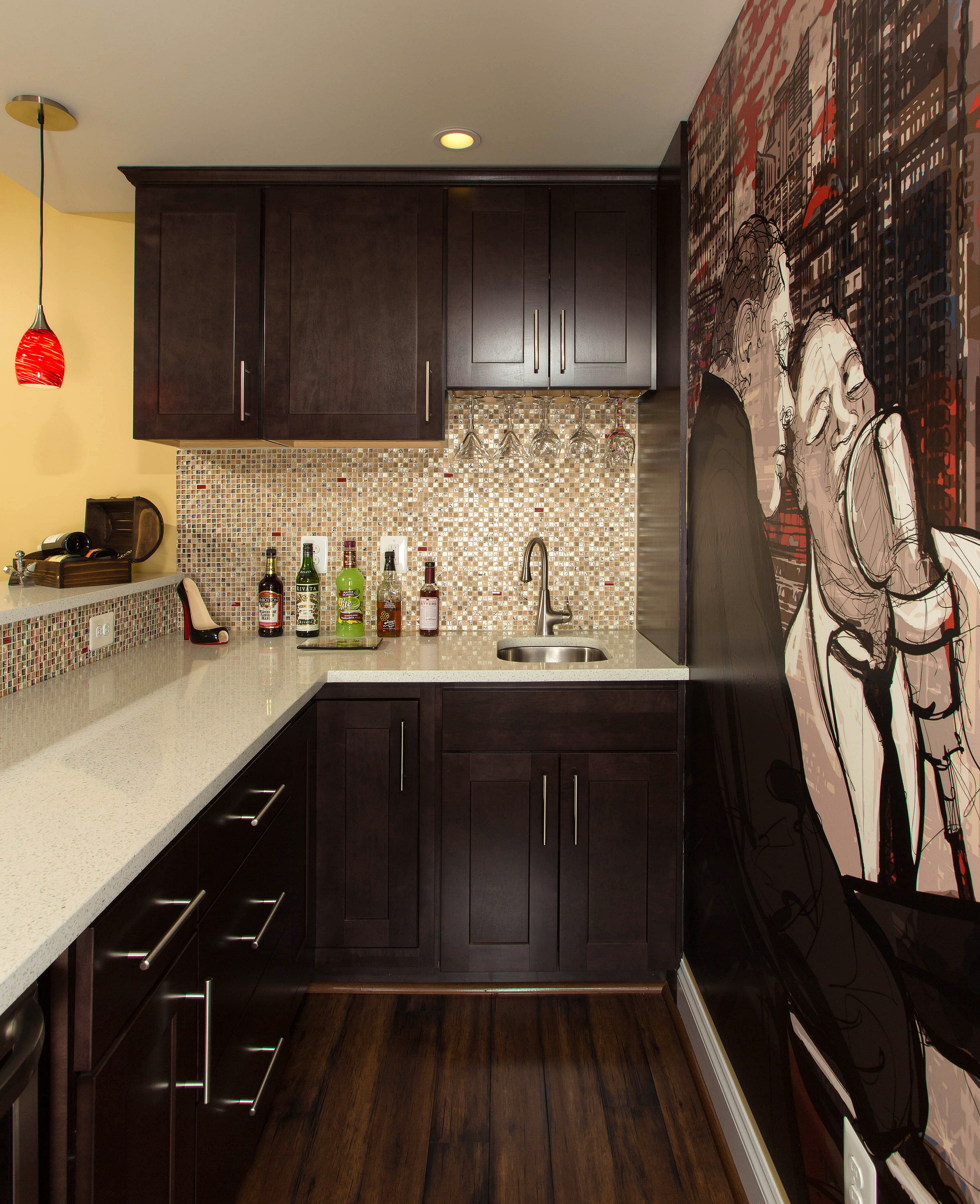 Bar sink with silestone countertop